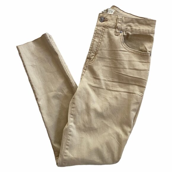 Sky and Sparrow Skinny Frayed Hem Tan Jeans - Picture 7 of 16